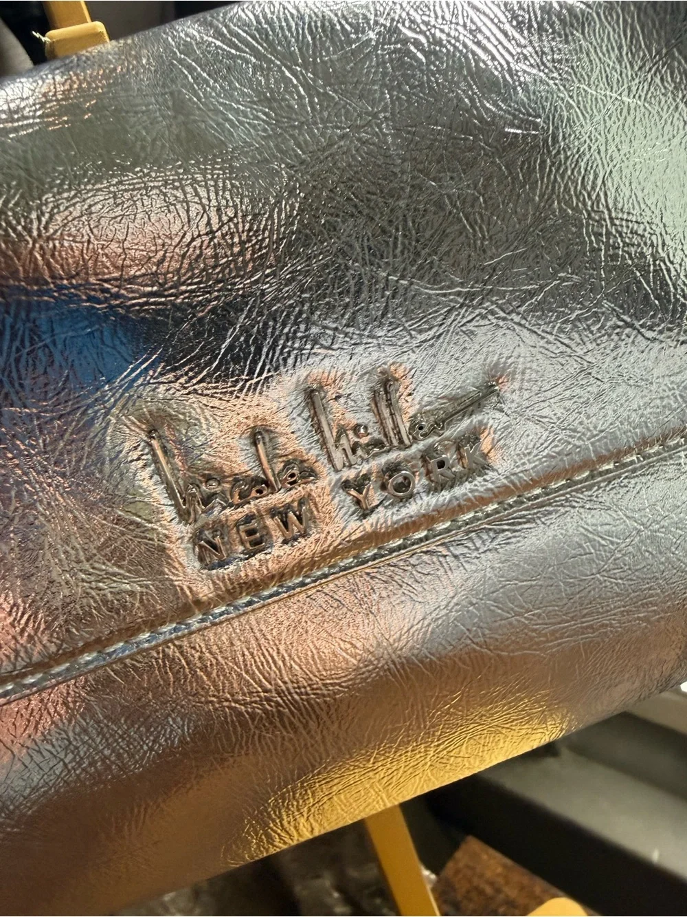 NWT Nicole Miller Metallic Silver Shoulder Bag
